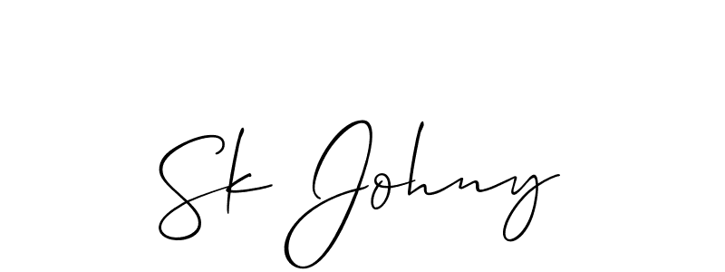 Design your own signature with our free online signature maker. With this signature software, you can create a handwritten (Allison_Script) signature for name Sk Johny. Sk Johny signature style 2 images and pictures png