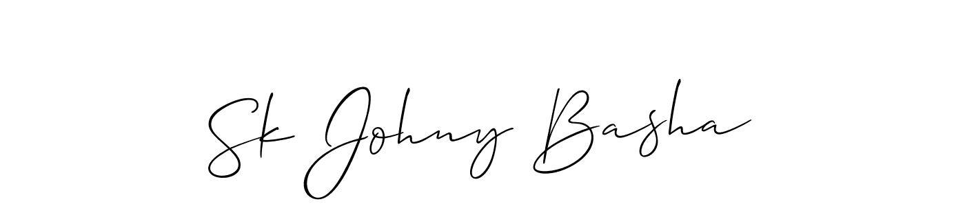 Also we have Sk Johny Basha name is the best signature style. Create professional handwritten signature collection using Allison_Script autograph style. Sk Johny Basha signature style 2 images and pictures png