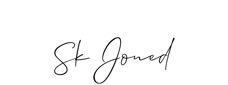 Also we have Sk Joned name is the best signature style. Create professional handwritten signature collection using Allison_Script autograph style. Sk Joned signature style 2 images and pictures png