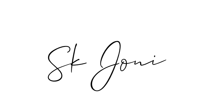 How to make Sk Joni signature? Allison_Script is a professional autograph style. Create handwritten signature for Sk Joni name. Sk Joni signature style 2 images and pictures png