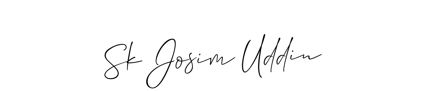 This is the best signature style for the Sk Josim Uddin name. Also you like these signature font (Allison_Script). Mix name signature. Sk Josim Uddin signature style 2 images and pictures png
