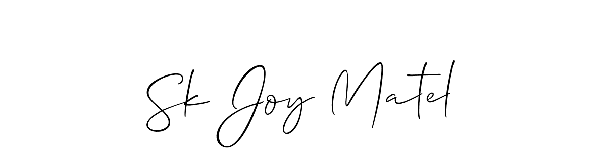 if you are searching for the best signature style for your name Sk Joy Matel. so please give up your signature search. here we have designed multiple signature styles  using Allison_Script. Sk Joy Matel signature style 2 images and pictures png