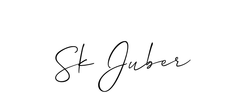 The best way (Allison_Script) to make a short signature is to pick only two or three words in your name. The name Sk Juber include a total of six letters. For converting this name. Sk Juber signature style 2 images and pictures png