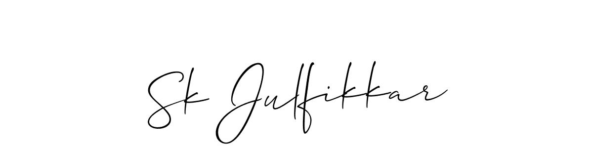 Make a short Sk Julfikkar signature style. Manage your documents anywhere anytime using Allison_Script. Create and add eSignatures, submit forms, share and send files easily. Sk Julfikkar signature style 2 images and pictures png