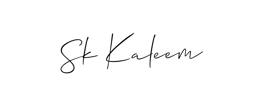 if you are searching for the best signature style for your name Sk Kaleem. so please give up your signature search. here we have designed multiple signature styles  using Allison_Script. Sk Kaleem signature style 2 images and pictures png