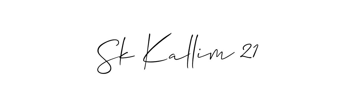 Similarly Allison_Script is the best handwritten signature design. Signature creator online .You can use it as an online autograph creator for name Sk Kallim 21. Sk Kallim 21 signature style 2 images and pictures png