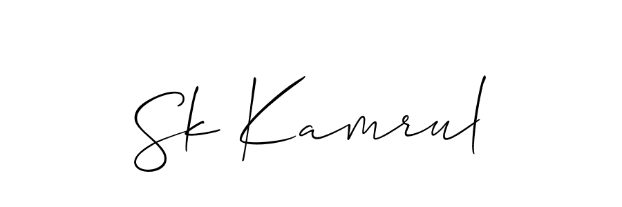 Also You can easily find your signature by using the search form. We will create Sk Kamrul name handwritten signature images for you free of cost using Allison_Script sign style. Sk Kamrul signature style 2 images and pictures png