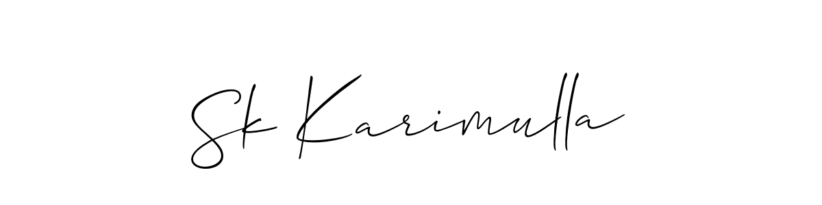 if you are searching for the best signature style for your name Sk Karimulla. so please give up your signature search. here we have designed multiple signature styles  using Allison_Script. Sk Karimulla signature style 2 images and pictures png