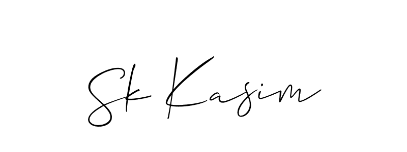 Also we have Sk Kasim name is the best signature style. Create professional handwritten signature collection using Allison_Script autograph style. Sk Kasim signature style 2 images and pictures png