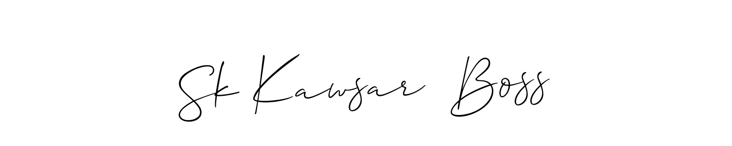How to make Sk Kawsar  Boss name signature. Use Allison_Script style for creating short signs online. This is the latest handwritten sign. Sk Kawsar  Boss signature style 2 images and pictures png