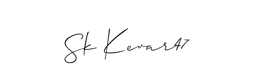 Make a beautiful signature design for name Sk Kevar47. With this signature (Allison_Script) style, you can create a handwritten signature for free. Sk Kevar47 signature style 2 images and pictures png