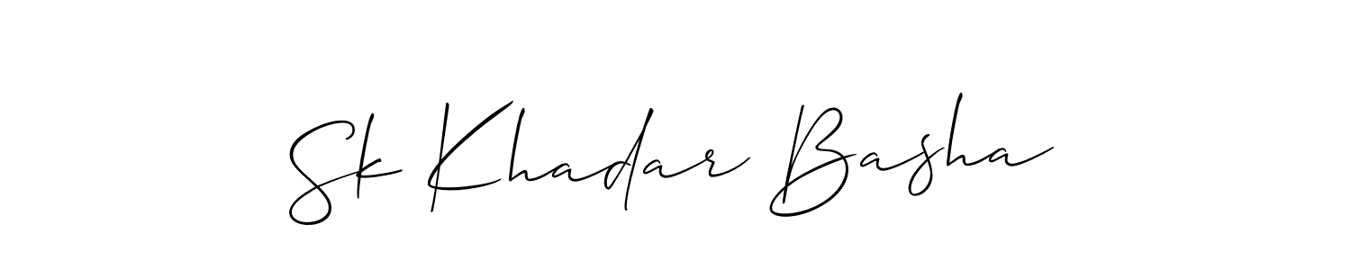 How to make Sk Khadar Basha signature? Allison_Script is a professional autograph style. Create handwritten signature for Sk Khadar Basha name. Sk Khadar Basha signature style 2 images and pictures png