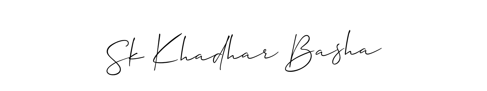 You should practise on your own different ways (Allison_Script) to write your name (Sk Khadhar Basha) in signature. don't let someone else do it for you. Sk Khadhar Basha signature style 2 images and pictures png