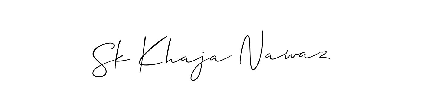 Allison_Script is a professional signature style that is perfect for those who want to add a touch of class to their signature. It is also a great choice for those who want to make their signature more unique. Get Sk Khaja Nawaz name to fancy signature for free. Sk Khaja Nawaz signature style 2 images and pictures png