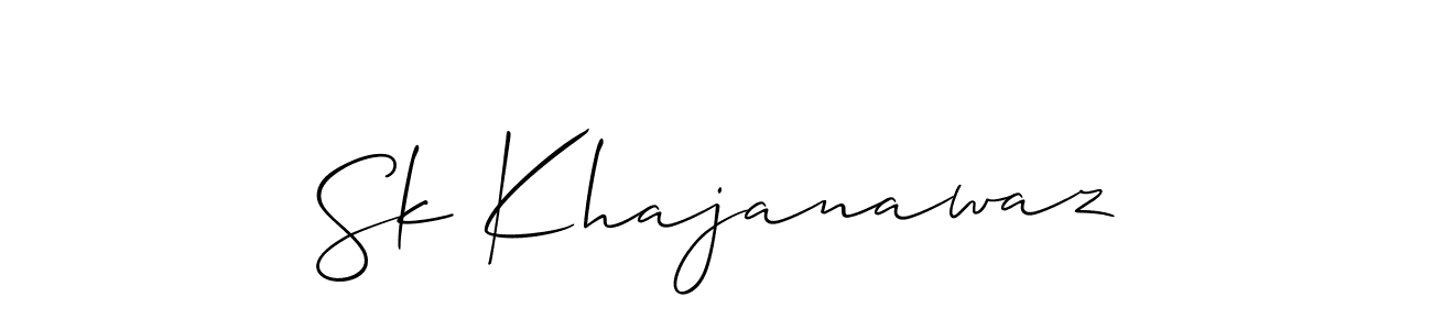 It looks lik you need a new signature style for name Sk Khajanawaz. Design unique handwritten (Allison_Script) signature with our free signature maker in just a few clicks. Sk Khajanawaz signature style 2 images and pictures png