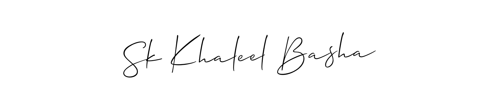 Similarly Allison_Script is the best handwritten signature design. Signature creator online .You can use it as an online autograph creator for name Sk Khaleel Basha. Sk Khaleel Basha signature style 2 images and pictures png