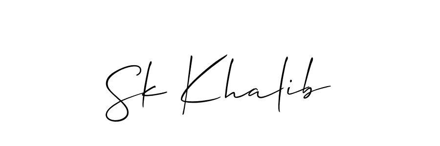 How to make Sk Khalib signature? Allison_Script is a professional autograph style. Create handwritten signature for Sk Khalib name. Sk Khalib signature style 2 images and pictures png