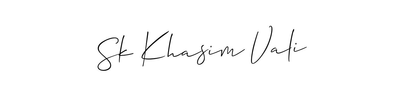 Also we have Sk Khasim Vali name is the best signature style. Create professional handwritten signature collection using Allison_Script autograph style. Sk Khasim Vali signature style 2 images and pictures png