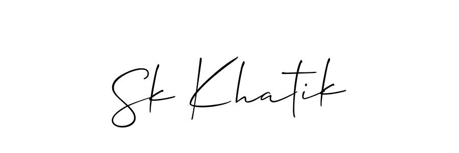 Use a signature maker to create a handwritten signature online. With this signature software, you can design (Allison_Script) your own signature for name Sk Khatik. Sk Khatik signature style 2 images and pictures png