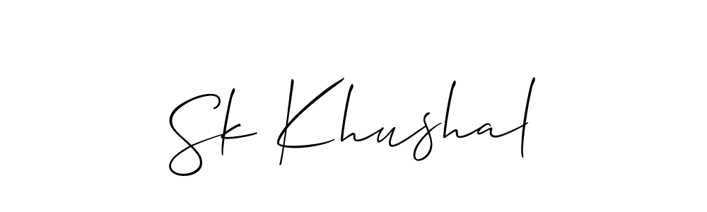 How to make Sk Khushal signature? Allison_Script is a professional autograph style. Create handwritten signature for Sk Khushal name. Sk Khushal signature style 2 images and pictures png