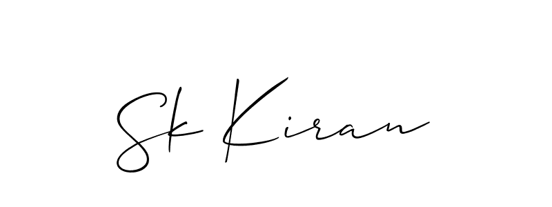 It looks lik you need a new signature style for name Sk Kiran. Design unique handwritten (Allison_Script) signature with our free signature maker in just a few clicks. Sk Kiran signature style 2 images and pictures png
