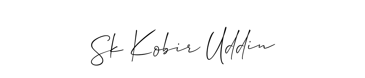 You should practise on your own different ways (Allison_Script) to write your name (Sk Kobir Uddin) in signature. don't let someone else do it for you. Sk Kobir Uddin signature style 2 images and pictures png