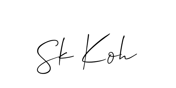 How to make Sk Koh signature? Allison_Script is a professional autograph style. Create handwritten signature for Sk Koh name. Sk Koh signature style 2 images and pictures png