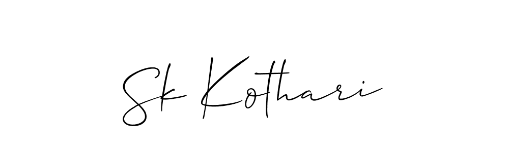 Similarly Allison_Script is the best handwritten signature design. Signature creator online .You can use it as an online autograph creator for name Sk Kothari. Sk Kothari signature style 2 images and pictures png
