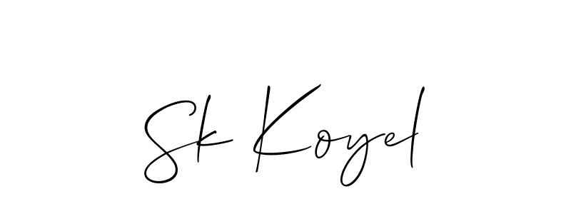 How to Draw Sk Koyel signature style? Allison_Script is a latest design signature styles for name Sk Koyel. Sk Koyel signature style 2 images and pictures png