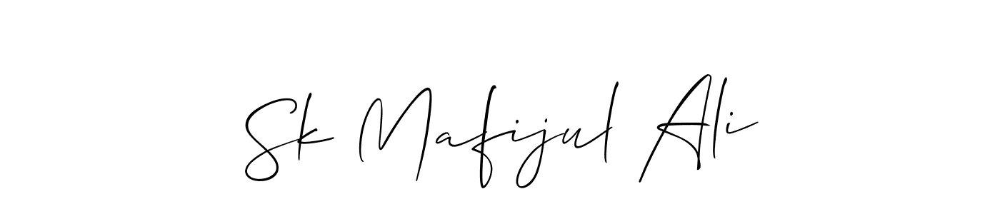 How to make Sk Mafijul Ali name signature. Use Allison_Script style for creating short signs online. This is the latest handwritten sign. Sk Mafijul Ali signature style 2 images and pictures png