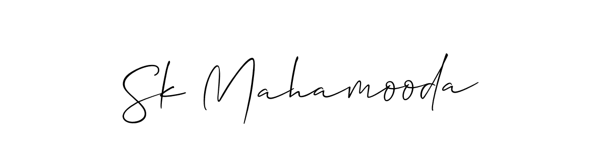 How to make Sk Mahamooda name signature. Use Allison_Script style for creating short signs online. This is the latest handwritten sign. Sk Mahamooda signature style 2 images and pictures png