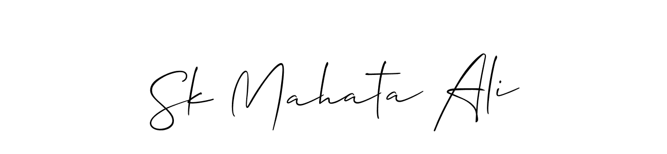 Make a beautiful signature design for name Sk Mahata Ali. With this signature (Allison_Script) style, you can create a handwritten signature for free. Sk Mahata Ali signature style 2 images and pictures png