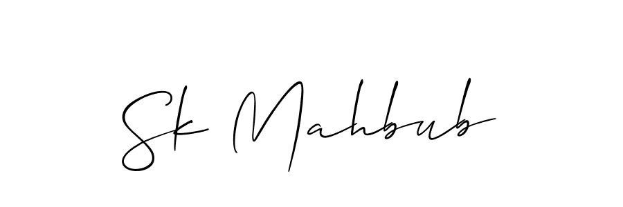 Sk Mahbub stylish signature style. Best Handwritten Sign (Allison_Script) for my name. Handwritten Signature Collection Ideas for my name Sk Mahbub. Sk Mahbub signature style 2 images and pictures png