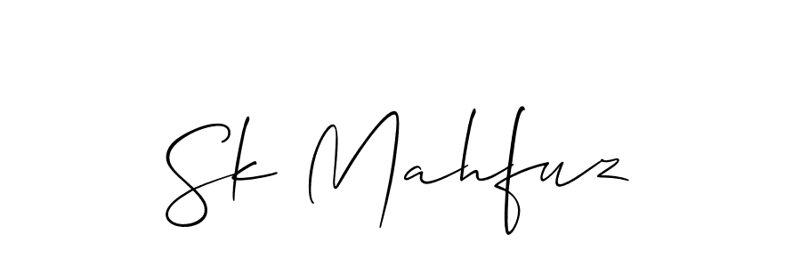 Allison_Script is a professional signature style that is perfect for those who want to add a touch of class to their signature. It is also a great choice for those who want to make their signature more unique. Get Sk Mahfuz name to fancy signature for free. Sk Mahfuz signature style 2 images and pictures png