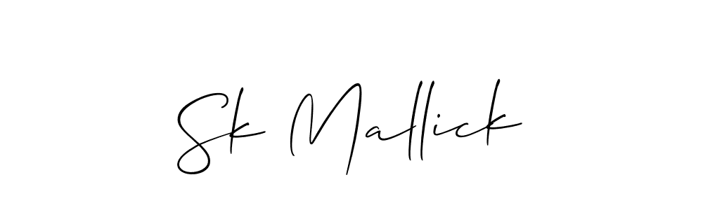 Make a beautiful signature design for name Sk Mallick. With this signature (Allison_Script) style, you can create a handwritten signature for free. Sk Mallick signature style 2 images and pictures png