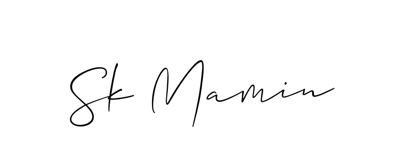 How to Draw Sk Mamin signature style? Allison_Script is a latest design signature styles for name Sk Mamin. Sk Mamin signature style 2 images and pictures png