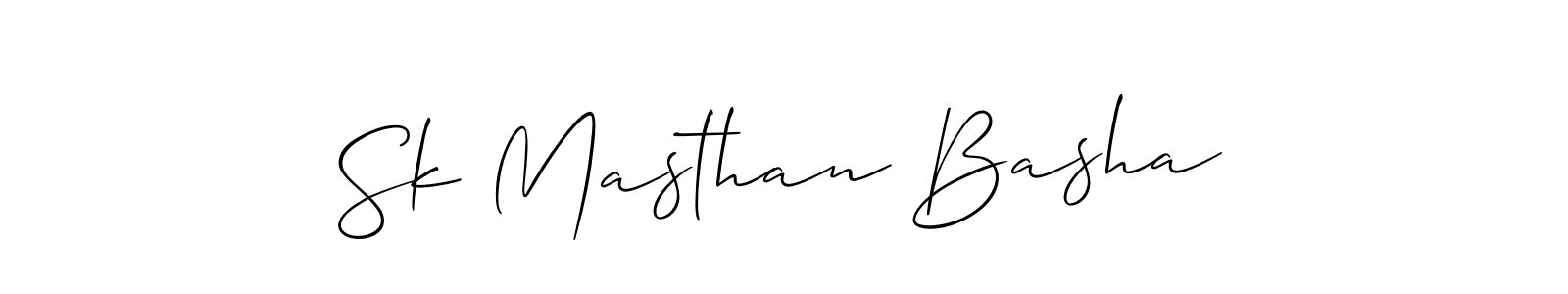 Create a beautiful signature design for name Sk Masthan Basha. With this signature (Allison_Script) fonts, you can make a handwritten signature for free. Sk Masthan Basha signature style 2 images and pictures png