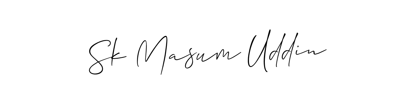 Design your own signature with our free online signature maker. With this signature software, you can create a handwritten (Allison_Script) signature for name Sk Masum Uddin. Sk Masum Uddin signature style 2 images and pictures png