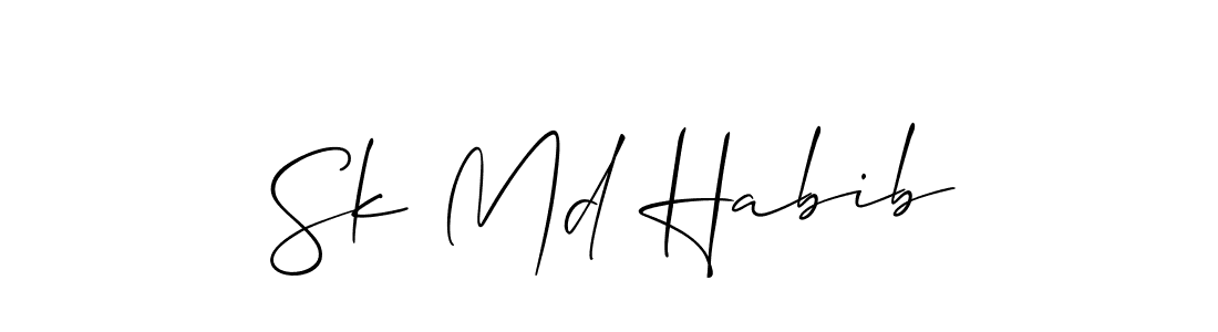 Also You can easily find your signature by using the search form. We will create Sk Md Habib name handwritten signature images for you free of cost using Allison_Script sign style. Sk Md Habib signature style 2 images and pictures png