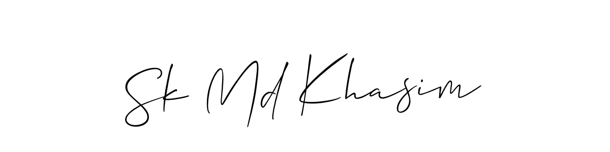 Also we have Sk Md Khasim name is the best signature style. Create professional handwritten signature collection using Allison_Script autograph style. Sk Md Khasim signature style 2 images and pictures png