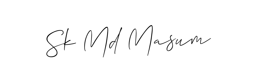 Use a signature maker to create a handwritten signature online. With this signature software, you can design (Allison_Script) your own signature for name Sk Md Masum. Sk Md Masum signature style 2 images and pictures png