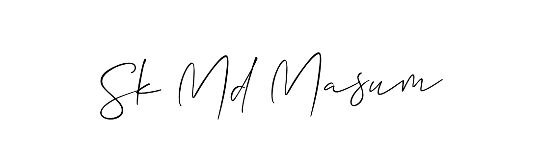 Use a signature maker to create a handwritten signature online. With this signature software, you can design (Allison_Script) your own signature for name Sk Md Masum. Sk Md Masum signature style 2 images and pictures png