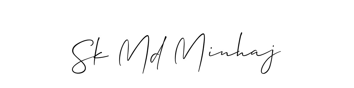 Use a signature maker to create a handwritten signature online. With this signature software, you can design (Allison_Script) your own signature for name Sk Md Minhaj. Sk Md Minhaj signature style 2 images and pictures png