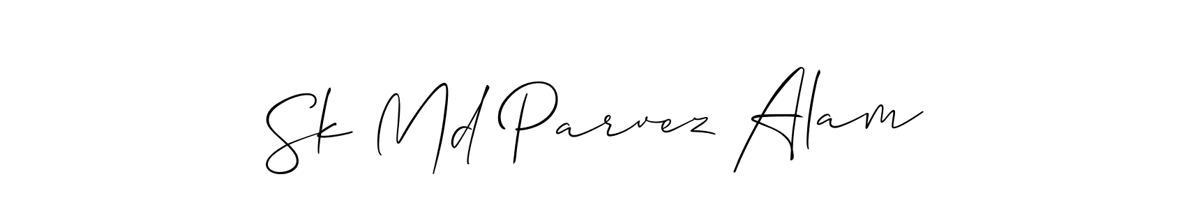 This is the best signature style for the Sk Md Parvez Alam name. Also you like these signature font (Allison_Script). Mix name signature. Sk Md Parvez Alam signature style 2 images and pictures png