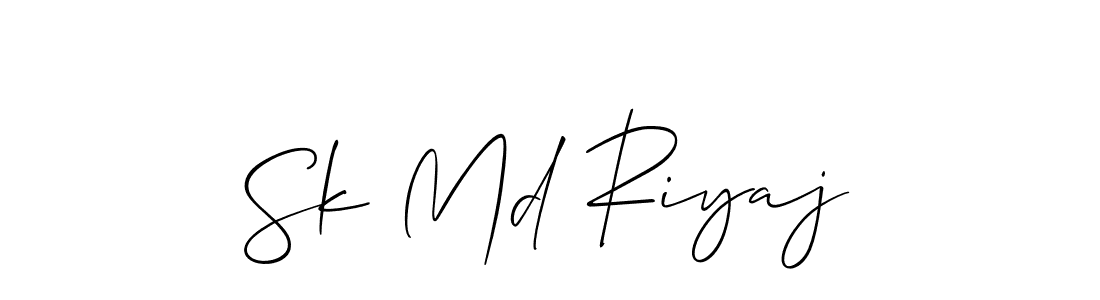 How to make Sk Md Riyaj name signature. Use Allison_Script style for creating short signs online. This is the latest handwritten sign. Sk Md Riyaj signature style 2 images and pictures png