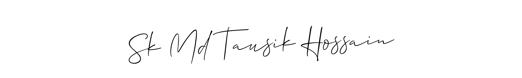 Allison_Script is a professional signature style that is perfect for those who want to add a touch of class to their signature. It is also a great choice for those who want to make their signature more unique. Get Sk Md Tausik Hossain name to fancy signature for free. Sk Md Tausik Hossain signature style 2 images and pictures png