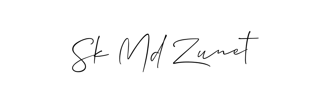 Design your own signature with our free online signature maker. With this signature software, you can create a handwritten (Allison_Script) signature for name Sk Md Zunet. Sk Md Zunet signature style 2 images and pictures png