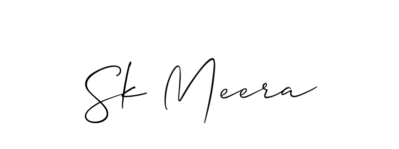 Use a signature maker to create a handwritten signature online. With this signature software, you can design (Allison_Script) your own signature for name Sk Meera. Sk Meera signature style 2 images and pictures png