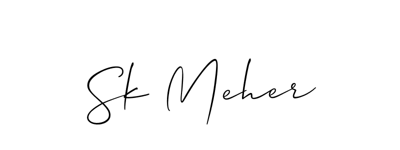 Similarly Allison_Script is the best handwritten signature design. Signature creator online .You can use it as an online autograph creator for name Sk Meher. Sk Meher signature style 2 images and pictures png