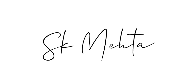 How to Draw Sk Mehta signature style? Allison_Script is a latest design signature styles for name Sk Mehta. Sk Mehta signature style 2 images and pictures png